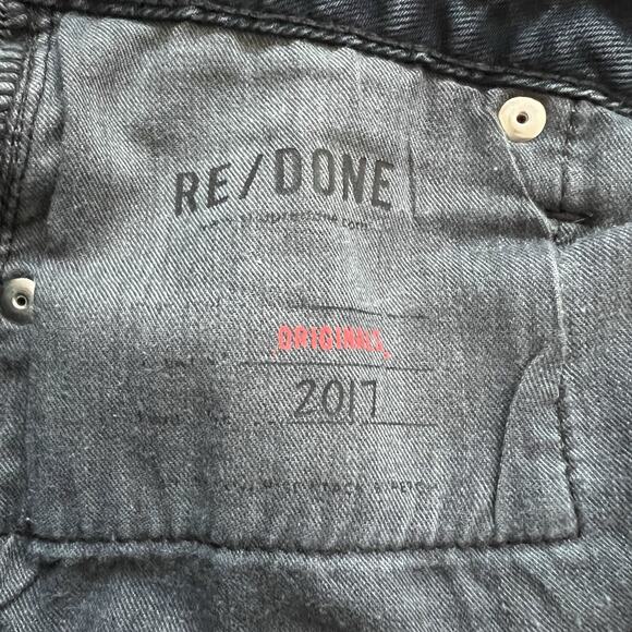 Re/Done Jeans Womens 26 Skinny Button Fly Low-Rise Worn Black Cotton Blend USA - Picture 12 of 13